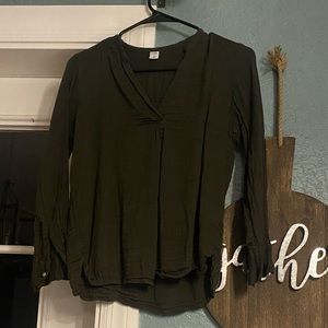 Forest Green 3/4 V-Neck